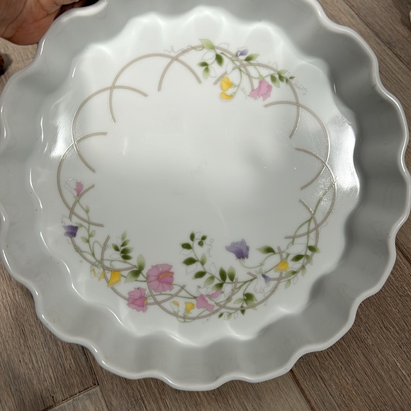 Stafford 1986 Porcelain Meadow Flowers Pie Plate Quiche Dish Ovenware Porcelain - Picture 4 of 11